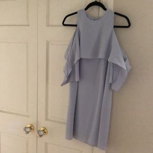 Madison light blue cold shoulder flutter dress.